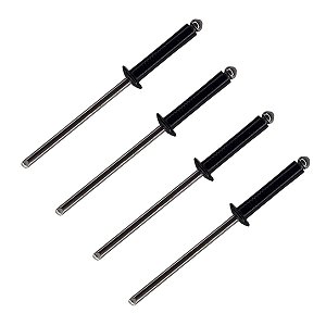 Rebite pop de repuxo de alumínio preto 3,2mm x 16mm com 100 pçs