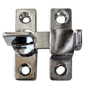 Tranqueta com bico virado trinco simples para porta cromada
