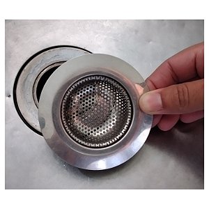 Ralo de pia de cozinha de aço inox 11cm reforçado limpo higiênico