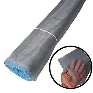 Tela mosquiteira nylon contra inseto pernilongo 10mx1,20m Cinza