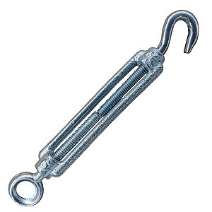 Esticador de cabo de aço 1/4 ou 6mm zincado com gancho e olhal