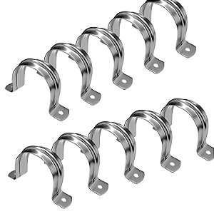 Abraçadeira tipo U tubo cano duto coletor 2 pol 5cm 50mm de aço 10 pç