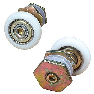 Roldana para box porta ou janela de vidro 8mm com rolamento excêntrico