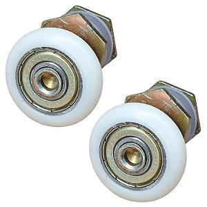 Roldana para box porta ou janela de vidro 8mm com rolamento excêntrico 2 pçs