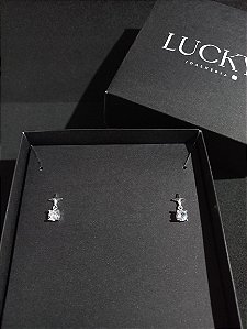 Brinco Estrela Ponto de Luz em Prata 925