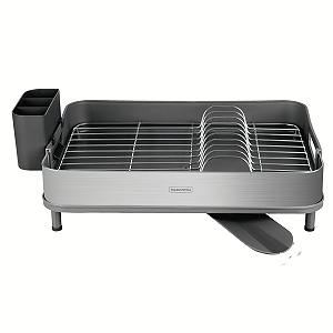 Escorredor Louças  Com Calha 10 Pratos Inox Bandeja Coletora Tramontina