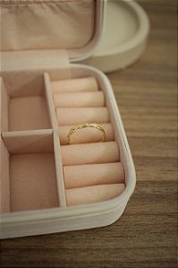 Anel Trançado Liso - Banhado Ouro 18K