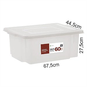 Caixa Plastica Organizadora Branca 60L  PARAMOUNT