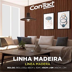 Plastico Adesivo Madeiras 45cmx10m - CONTACT