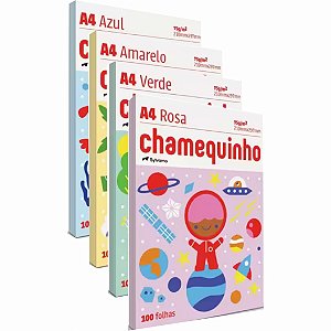 Papel Sulfite A4 75g Colorido c/ 100 Fls - CHAMEQUINHO