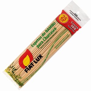 Espeto Para Churrasco de Bambu 25cm c/ 100 un. - FIAT LUX