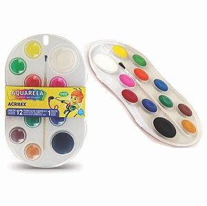 Aquarela 12 Cores + 1 Pincel - ACRILEX