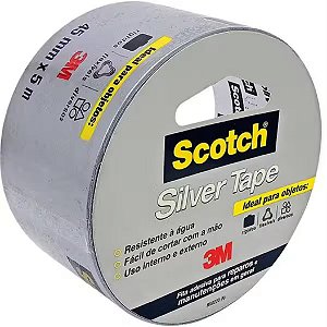 Fita Adesiva Silver Tape Cinza 45mmx5m - SCOTCH 3M
