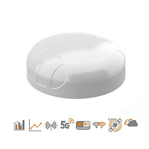 Antena PUCK 5 en 1 Omnidireccional, Blanco, 2x LTE/5, 698-3800, 2x WiFi doble banda, GPS