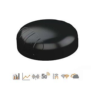 Antena PUCK 4 en 1 Omnidireccional, Negro, 2x LTE/5G, 698-3800, 2x WiFi doble banda, GPS