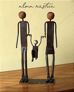Escultura Artesanal Família