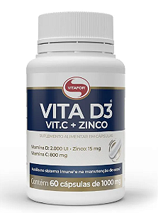 Vita D3 + C + Zinco - 60 Cap - Vitafor