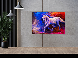 Quadro decorativo -Pintura de um Cavalo Branco