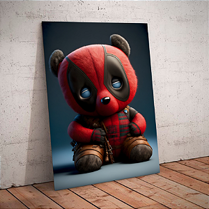 Quadro decorativo - Deadpool urso de pelúcia