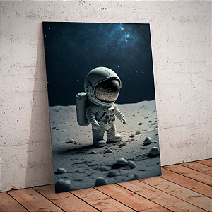 Quadro decorativo - Mini astronauta pisando na lua