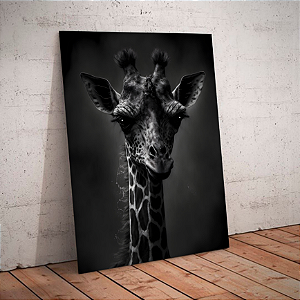 Quadro decorativo - Girafa preto e branco