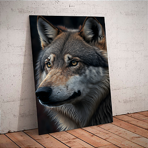 Quadro decorativo - Retrato lobo, predador da noite