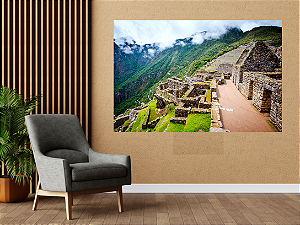 Quadro decorativo - Machu Picchu: Terraços e Muros de Pedra
