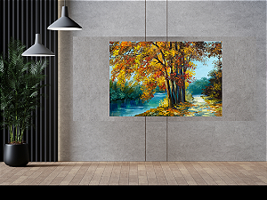 Quadro decorativo - Pintura Caminho arborizado no outono