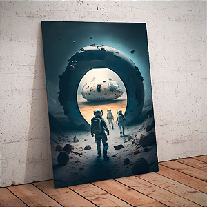 Quadro decorativo - Astronautas encontrando portal para marte