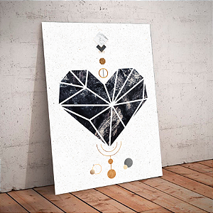 Quadro decorativo - Coração em formas geométricas