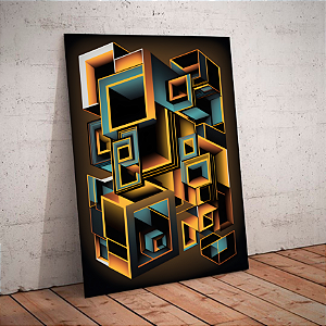 Quadro decorativo - Formas geométricas: Cubos digitais