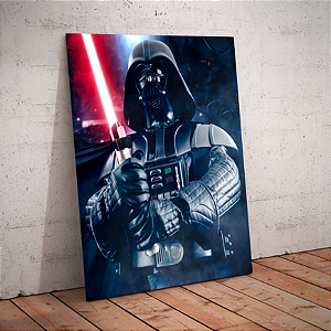Quadro decorativo -  Darth Vader segurando sabre de luz
