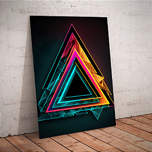 Quadro decorativo - Triângulos coloridos estilizados