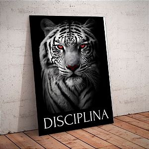 Quadro decorativo - Tigre branco "Disciplina"