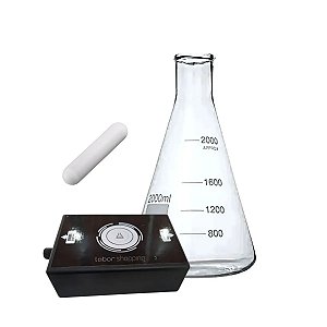 Kit de Agitador Magnético 5L + Erlenmeyer de 2000ml + Barra Magnética