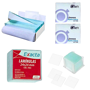 100 Lâmina 26x76mm Fosca Lapidada + 100 Laminula 24x24mm