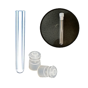 1000 Tubo de Ensaio Acrílico 12x75mm (5ml) + Tampa Incolor