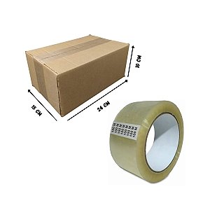 200 Caixas de Papelão (Nº1) 25cm x 15cm x 10cm + 5 Fitas