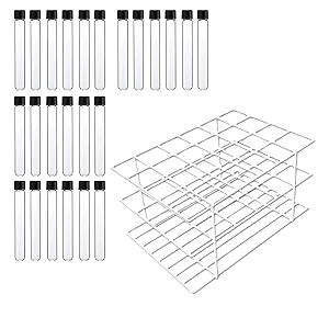 24 Tubo de Ensaio Vidro 15x150mm + Estante