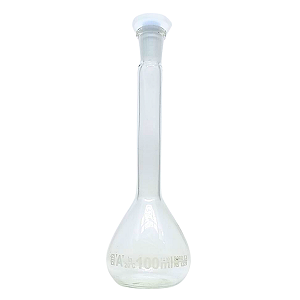 Balão Volumétrico Vidro com Rolha de Polietileno 100 ml - Combo com 3 Peças