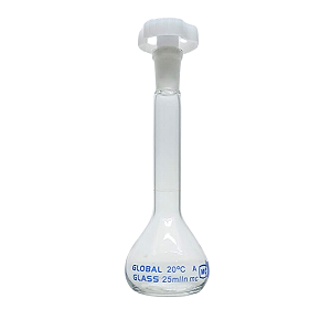 Balão Volumétrico Vidro com Rolha de Polietileno 25 ml - Combo com 10 Peças