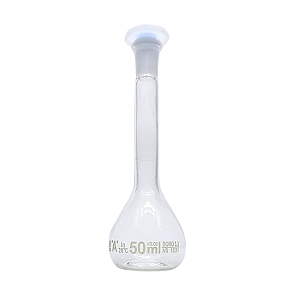 Balão Volumétrico Vidro com Rolha de Polietileno 50 ml - Combo com 3 Peças