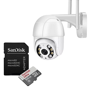 Câmera Ip Wifi + Cartão de Memória 64Gb