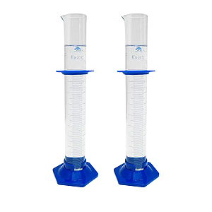 Combo 2 Provetas de Vidro Boro 3.3 Base Hexagonal Plástico - Volume: 250ml