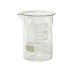 Combo com 10 Copos Bequer de Vidro Boro 3.3 Forma Baixa (Griffin) Graduado: 100ml