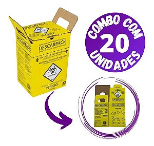 Combo com 20 Coletores para Material Perfurocortante 3,0L