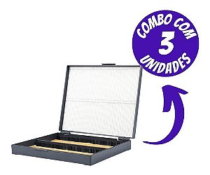 Combo com 3 Caixas Porta Lâminas Capacidade para 100 Lâminas