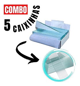 Combo com 5 Caixinhas de Laminas para Microscopia Ponta Fosca Lapidada 26x76