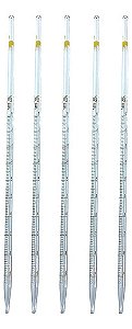 Combo com 5 Pipetas Sorológicas de Vidro - 1ml