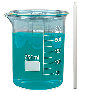 Copo Becker De Vidro 250ml + Bastão De Vidro 300x08